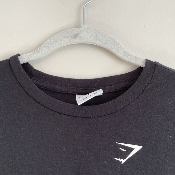 Gymshark Mens Black Long Sleeve Shirt Size Small Athletic Training Gym Active - Picture 2 of 7